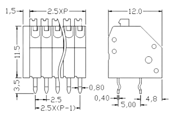 PCB Screw Terminal Block - XY126V-5.0