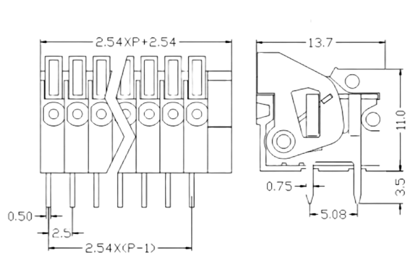 PCB Screw Terminal Block - XY126V-5.0