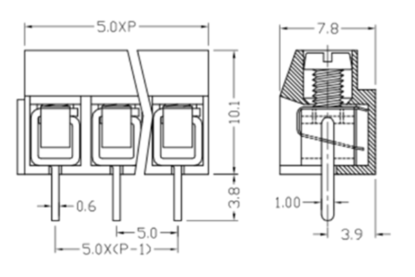 PCB Screw Terminal Block - XY126V-5.0