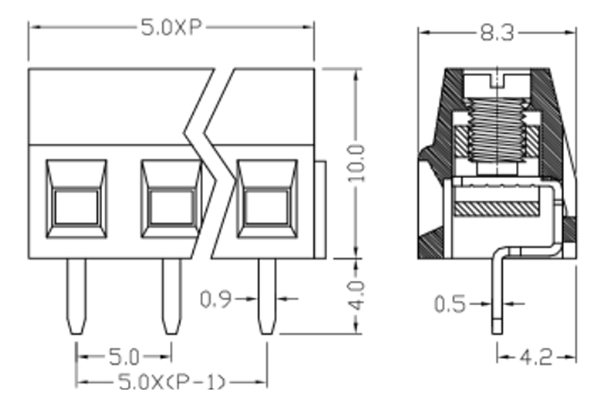 PCB Screw Terminal Block - XY126V-5.0