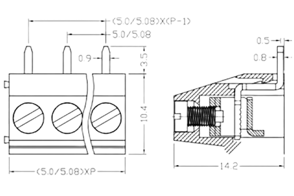PCB Screw Terminal Block - XY126V-5.0