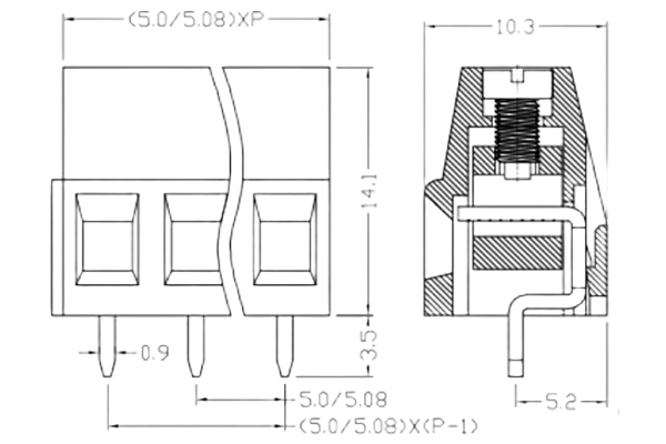 PCB Screw Terminal Block - XY126V-5.0