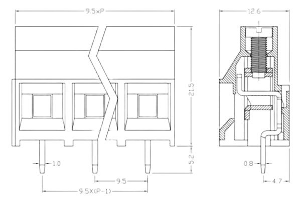 PCB Screw Terminal Block - XY126V-5.0