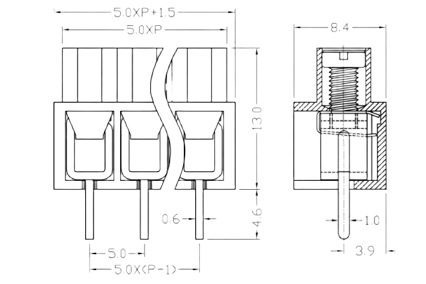 PCB Screw Terminal Block - XY126V-5.0