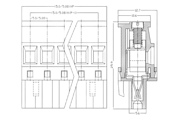 PCB Screw Terminal Block - XY126V-5.0