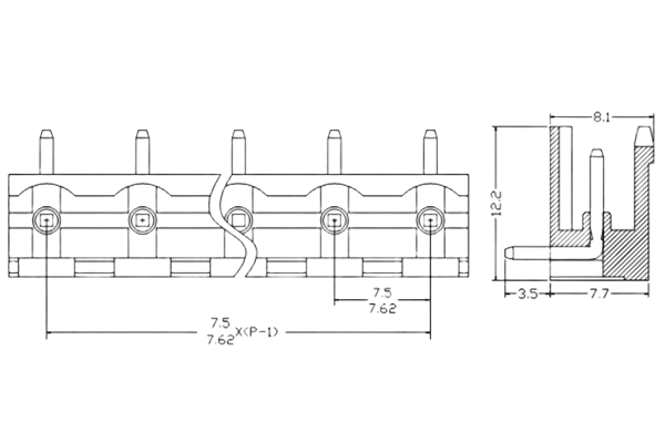 PCB Screw Terminal Block - XY126V-5.0