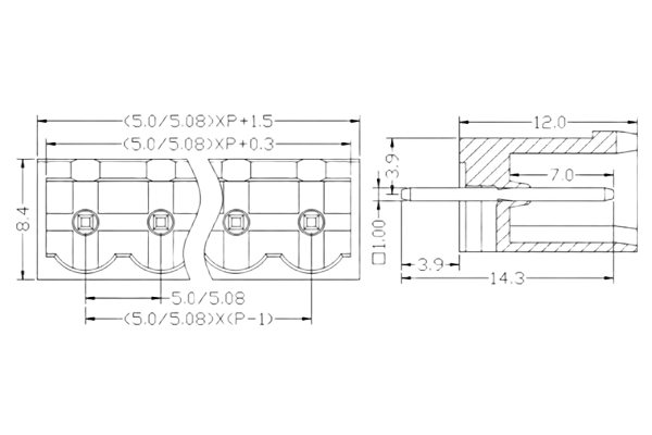PCB Screw Terminal Block - XY126V-5.0