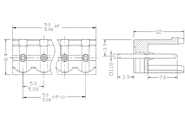 PCB Screw Terminal Block - XY126V-5.0
