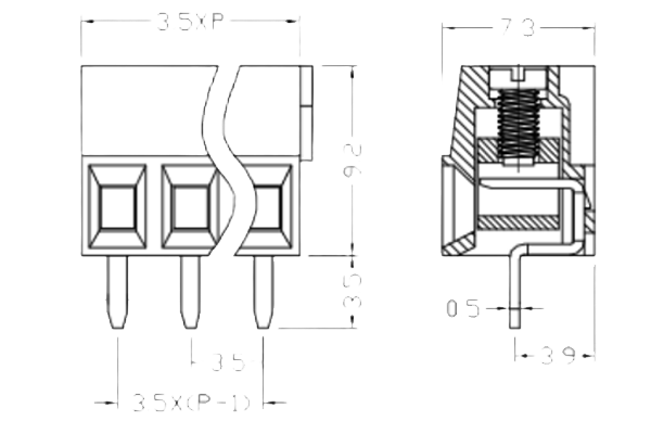 PCB Screw Terminal Block - XY126V-5.0