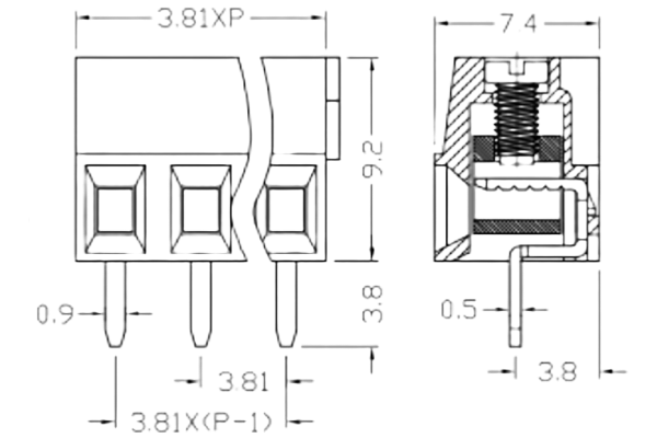 PCB Screw Terminal Block - XY126V-5.0