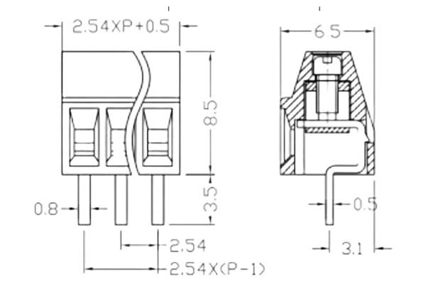 PCB Screw Terminal Block - XY126V-5.0