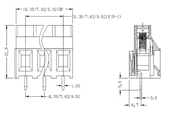 PCB Screw Terminal Block - XY126V-5.0