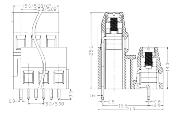 PCB Screw Terminal Block - XY126V-5.0