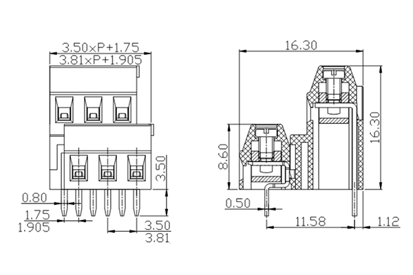 PCB Screw Terminal Block - XY126V-5.0