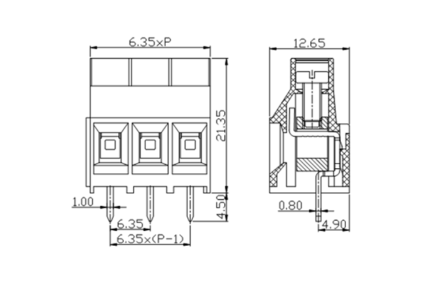 PCB Screw Terminal Block - XY126V-5.0